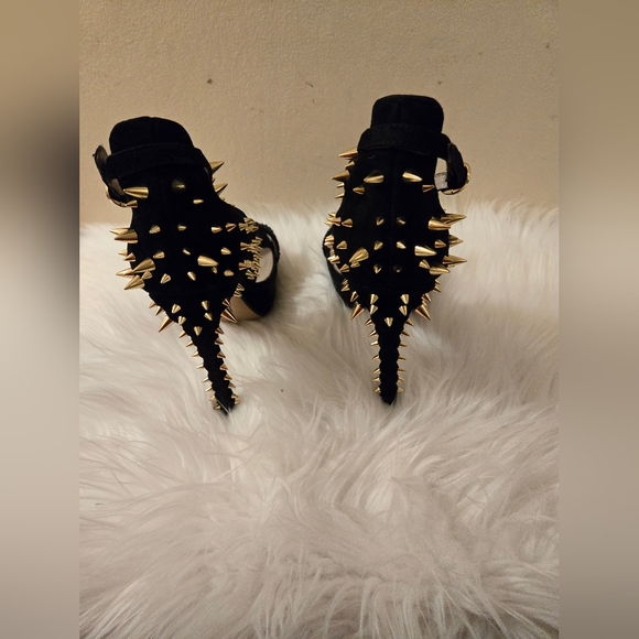 Zara Women's Suede Studded Platform Sandal Shoe Size 39/ US 8 Black - Picture 4 of 16